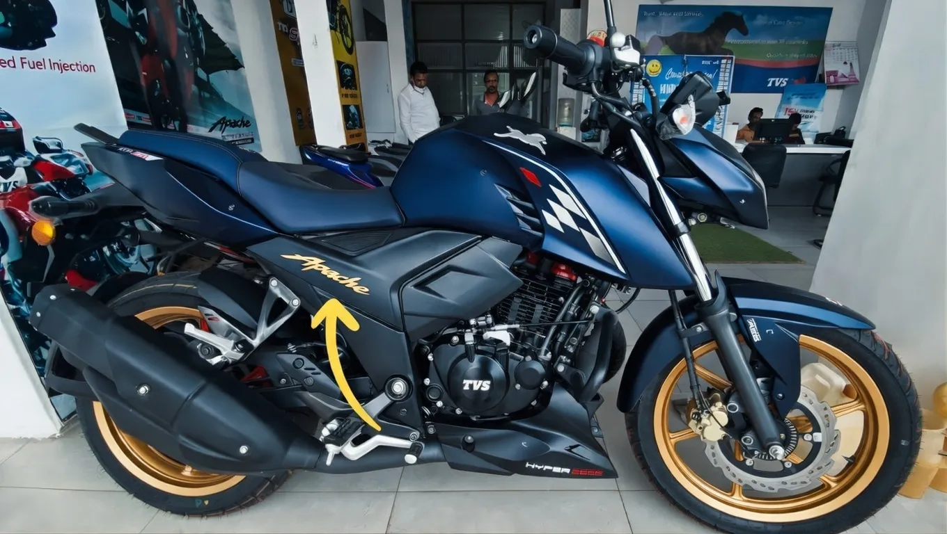 2026 TVS Apache RTR 160 rocket engine motorcycle comes with sporty design