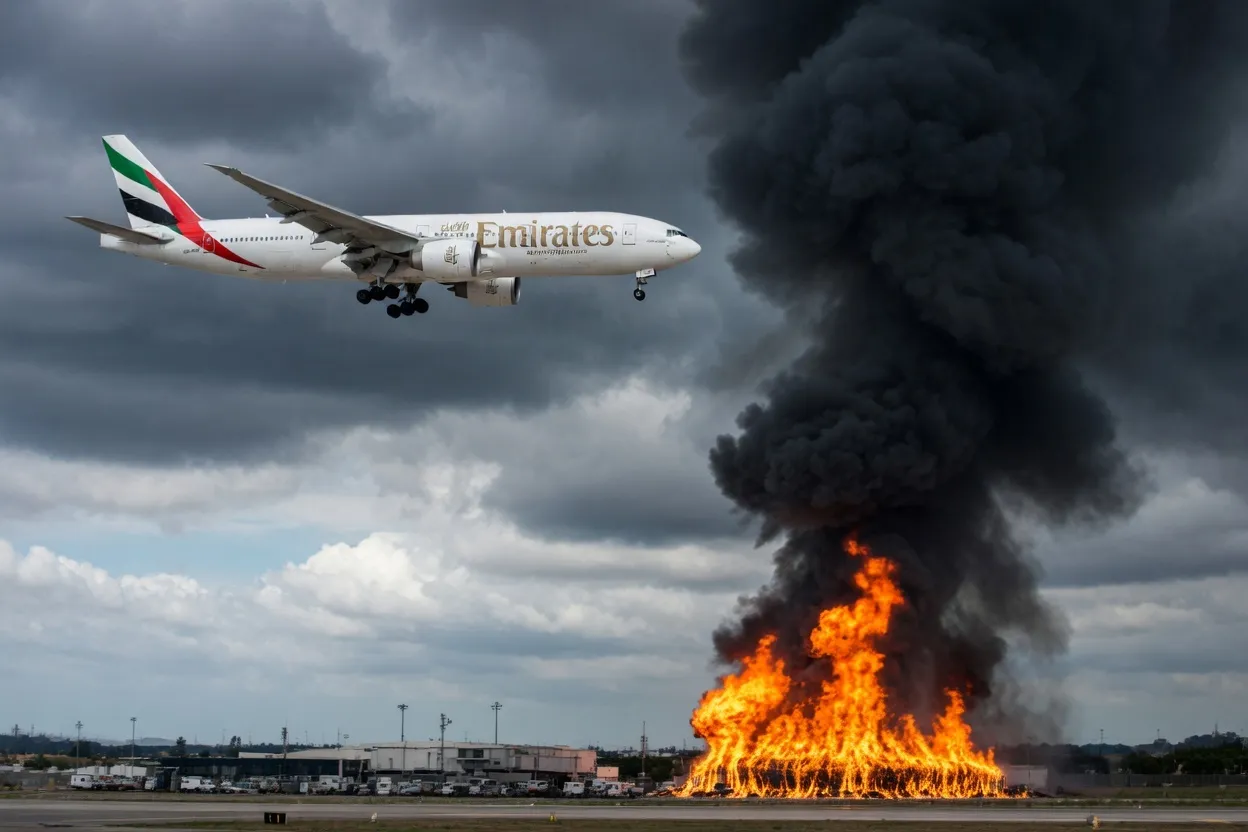 TRAVEL CHAOS Dubai airport flights suspended after terrifying Iranian drone strike sparks fire and ‘please don’t travel’ warning